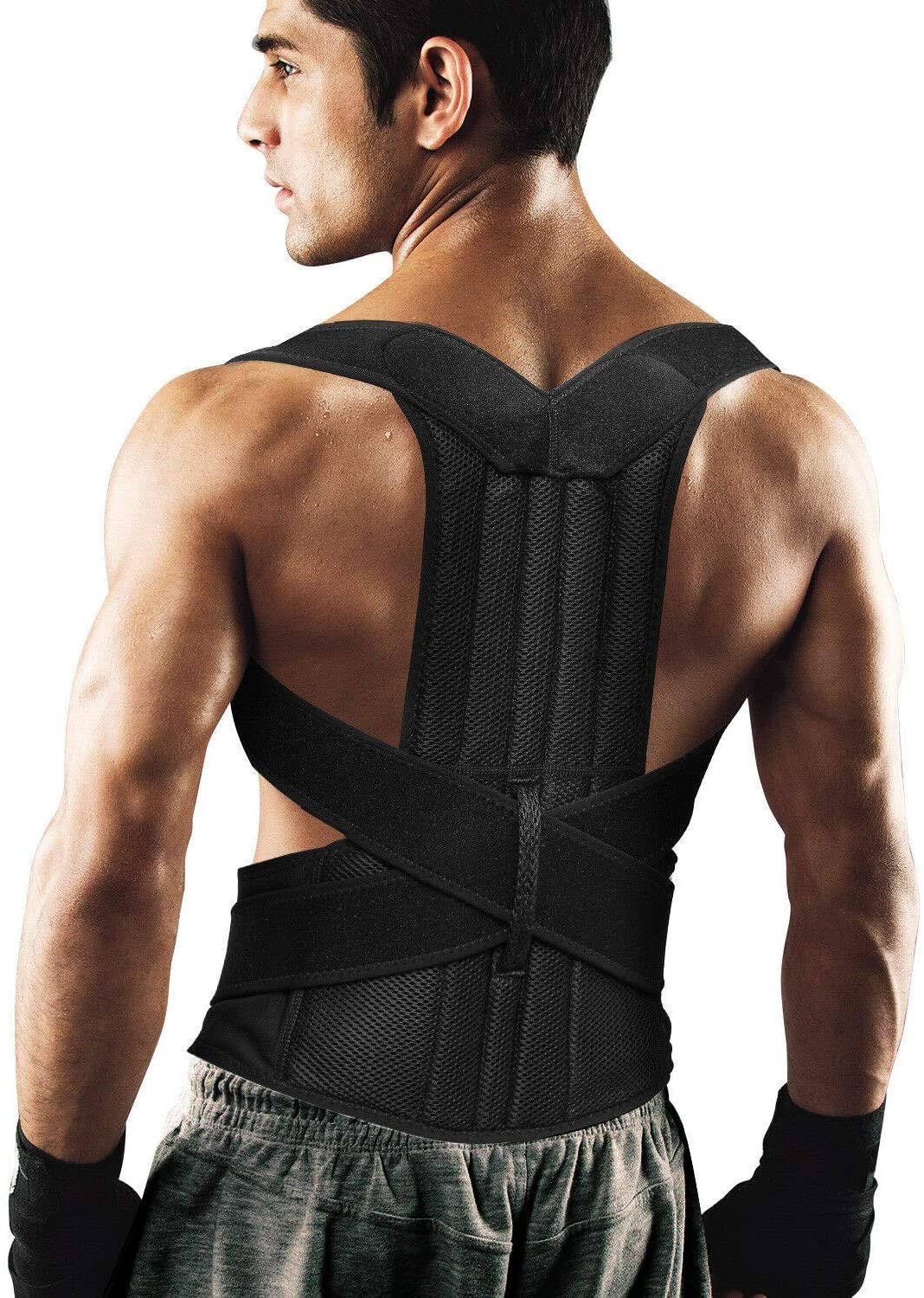 TOP #1 QUALITY - Unisex Adjustable Posture Support Belt – Back & Shoulder Alignment Brace