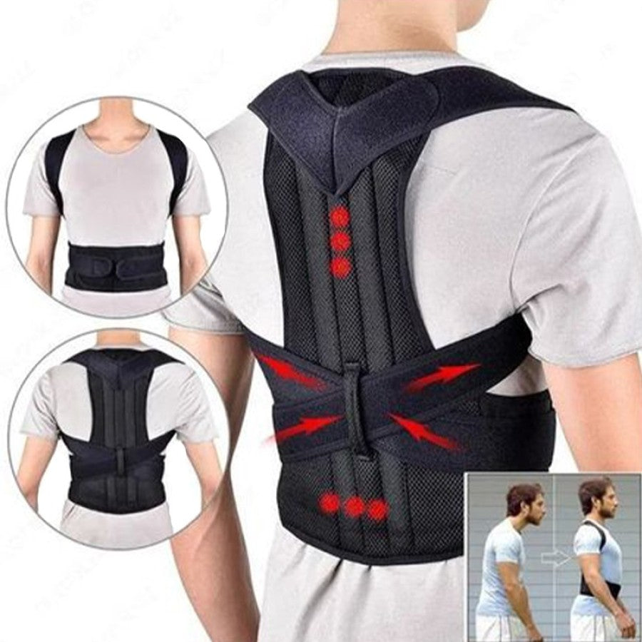 TOP #1 QUALITY - Unisex Adjustable Posture Support Belt – Back & Shoulder Alignment Brace