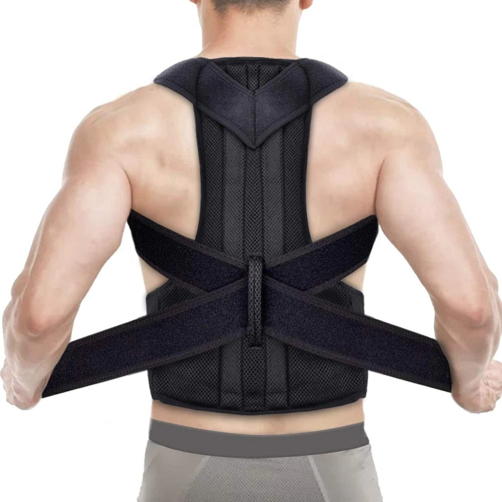 TOP #1 QUALITY - Unisex Adjustable Posture Support Belt – Back & Shoulder Alignment Brace